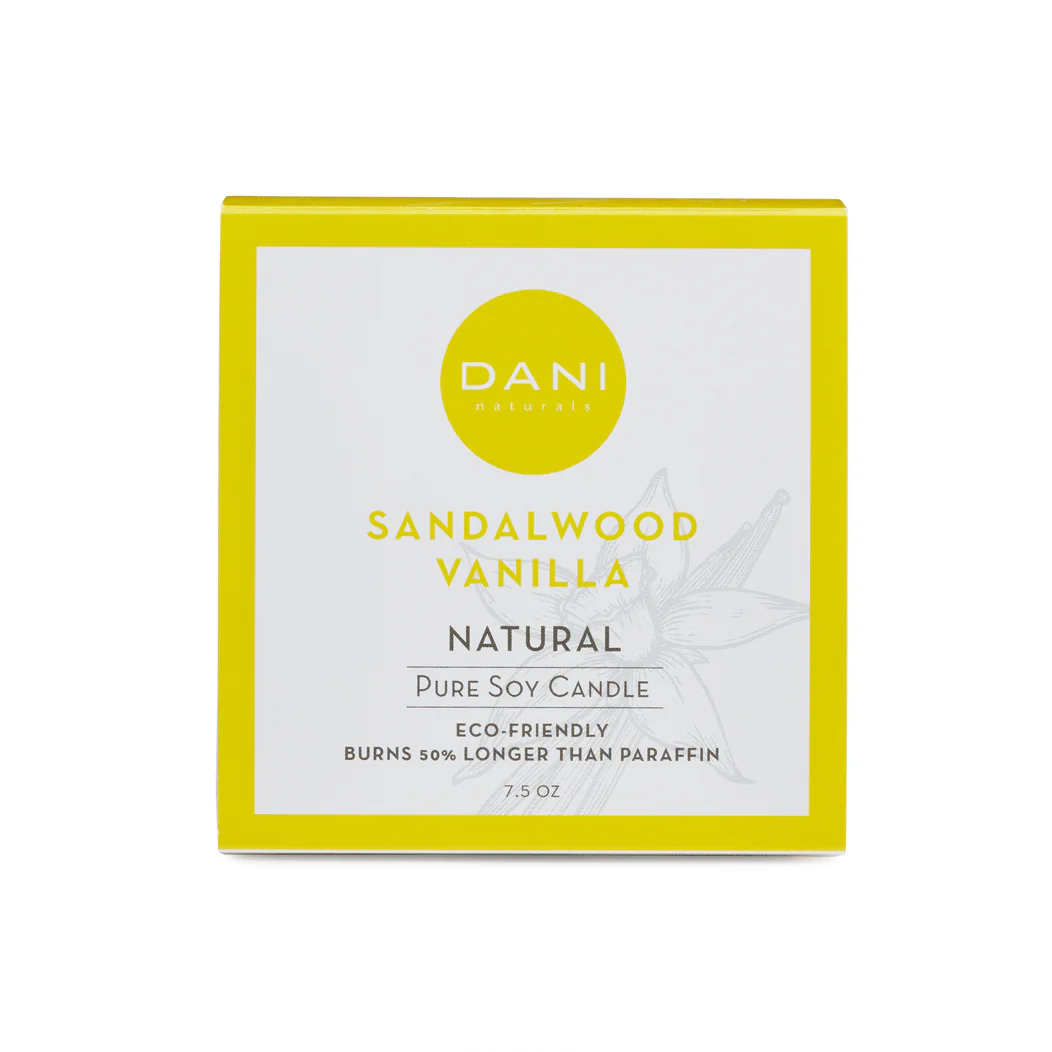 SANDALWOOD VANILLA GLASS CANDLE - Image 3